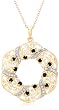 Sapphire and Diamond Accent Circle Pendant