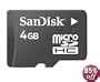 Sandisk 4GB MicroSDHC  Memory Card with SD Adapter (BULK Packaging)