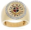 10k Yellow Gold Men's Diamond Roulette Ring (1/8 cttw, I-J Color, I2-I3 Clarity), Size 10