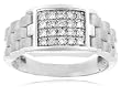 10k Choice of White or Yellow Gold Men's Diamond Chain Ring