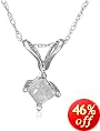10k White Gold Princess Cut Diamond Solitaire Pendant (1/4 carat)
