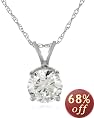 14k Gold Round Diamond Solitaire Pendant (1 carat)