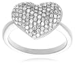 14k White Gold Diamond Pave Heart Ring