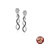 10k White Gold Black Diamond Infinity Earrings (1/4 cttw)