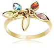 Yellow Gold Multi Gemstone Dangle Ringg