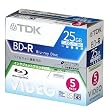 TDK 録画用ブルーレイディスク 25GB インクジェットプリンター対応（ワイドプリント仕様） 1回録画用（追記型） 5枚パック BDV-R25PWX5S