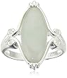 Sterling Silver Oval Green Jade Ring