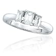 14k White Gold Emerald Cut 3-Stone Ring (1 cttw, I-J Color, I1, Clarity)