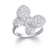 Sterling Silver Pave Cubic Zirconia Butterfly Ring by Cheline