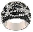 Black and White Cubic Zirconia Swirl Ring