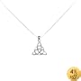 Sterling Silver Triquetra Celtic Pendant, 18"