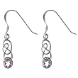 Sterling Silver Amethyst Celtic Design Earrings