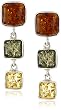 Sterling Silver Multi-Color Amber Drop Earrings