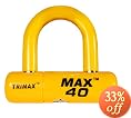 Trimax MAX40YL Motorcycle Disc U-Lock - Yellow with Yellow PVC Shackle