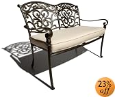 Strathwood St. Thomas Cast Aluminum 2-Seater Loveseat with Cushion