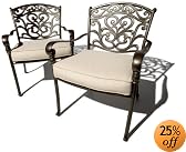 Strathwood St. Thomas Cast-Aluminum Deep-Seating Arm Chair, Set of 2