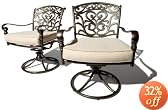 Strathwood St. Thomas Cast Aluminum Swivel Dining Arm Chair, Set of 2