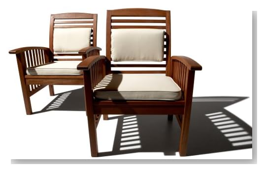 Strathwood Gibranta All-Weather Hardwood Arm Chair, Set of 2