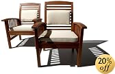 Strathwood Gibranta All-Weather Hardwood Arm Chair, Set of 2