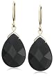 14k Yellow Gold Faceted Black Onyx Pear Shaped Earrings