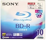 Sony BD-R 25GB 録画用 4倍速対応 追記型 5mmスリムケース カラーコレクション 10枚パック 10BNR1VBXS4