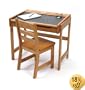Lipper International Child's Desk With Chalkboard Top & Chair - Pecan