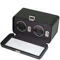 Wolf Designs Black Double Watch Rotator With Cover #4526-027