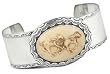 Sterling Silver Carved Resin Horses Bracelet