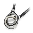 Black Titanium Interlocking Ring Pendant on Leather Cord