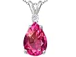 Lab Created Pink Topaz and Diamond Pendant