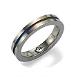 Titanium and Rainbow Enamel Ring