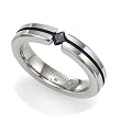 Titanium and Blue Sapphire Ring