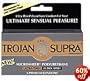 Trojan Supra Non Latex Condoms, Retail Box of 6, Microsheer Polyurethane for Those Allergic to Latex