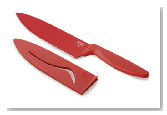 Kuhn Rikon 6-Inch Nonstick Colori Chef's Knife, Red