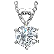 18k White Gold Round Diamond Solitaire Pendant (3.03 ct)