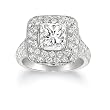 18k White Gold Princess Cut Diamond Ring (4-carat)