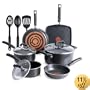 T-fal Signature Non-Stick 12-piece Cookware Set, Black
