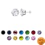 5 MM Round Clear Cubic Zirconia .925 Sterling Silver Post Friction Back Stud Earrings