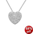 9ct White Gold 10Pt Diamond Heart Pendant 18inch Chain