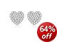 9ct White Gold 0.10ct Diamond Heart Stud Earrings