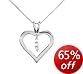 9ct White Gold Ladies 3 Diamond Heart Pendant & Chain