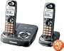 Panasonic Dect 6.0 Expandable Titanium Digital Cordless Answering System - Dual Handset System (KX-TG9332T)