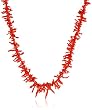 14k Yellow Gold Red Sardinia Small Coral Branch Necklace, 18 inch