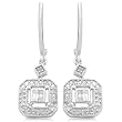 Diamond Square Drop Earrings