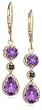 14k Yellow Gold Pear-Shaped Amethyst Dangle Earrings