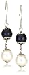 White and Black Pearl Dangle Earrings