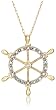 10k Yellow Gold Diamond Ship's Wheel Pendant