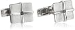 Matte Square Cuff Links with Black Diamond Accent