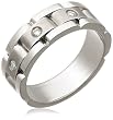 14k White Gold Link-Design Diamond Men's Band