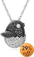  Black and White Diamond Chick Pendant